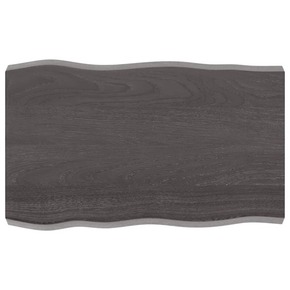 VidaXL Mizna plošča temno siva 80x50x6 cm obdelana trdna hrastovina
