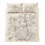 Kremno bela posteljnina za zakonsko posteljo iz mikropliša 200x200 cm Cuddly – Catherine Lansfield