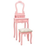 shumee Mizica za ličenje s stolčkom roza 50x59x136 cm les pavlovnije