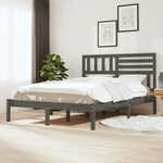 shumee Okvir za posteljo, siv, masivni borov les, 160 x 200 cm