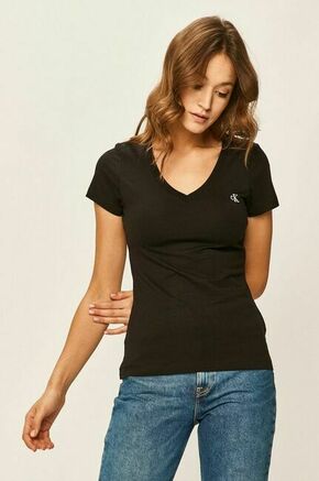 Calvin Klein Jeans T-shirt - črna. T-shirt iz zbirke Calvin Klein Jeans. Model narejen iz rahlo elastična tkanina.
