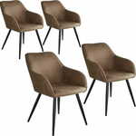 tectake 4 tekstilni stoli Marilyn Rjava/črna