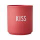 Rdeča porcelanasta skodelica Design Letters Kiss, 300 ml