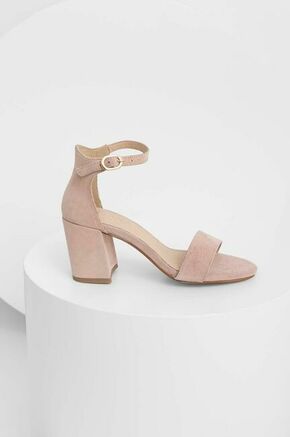 Sandali iz semiša Answear Lab roza barva - roza. Sandali iz kolekcije Answear Lab. Model izdelan iz semiš usnja.