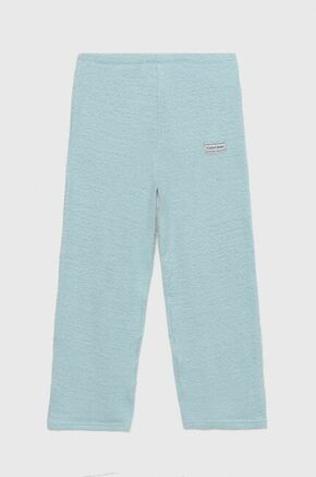 Otroške pižama hlače Calvin Klein Underwear - modra. Otroški Pižama hlače iz kolekcije Calvin Klein Underwear. Model izdelan iz enobarvne pletenine.