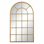 slomart stensko ogledalo 65 x 2,5 x 110 cm zlat kovina okno