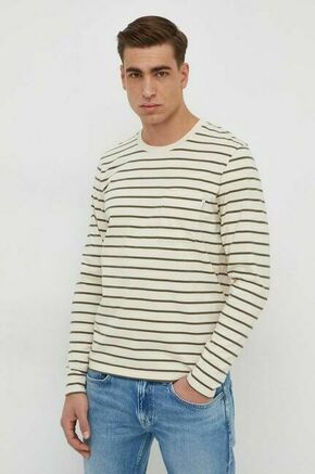Bombažna majica z dolgimi rokavi Pepe Jeans Costa bež barva - bež. Majica z dolgimi rokavi iz kolekcije Pepe Jeans. Model izdelan iz visokokakovostne pletenine