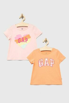 Otroška bombažna kratka majica GAP oranžna barva - oranžna. Otroška lahkotna majica iz kolekcije GAP. Model izdelan iz tanke