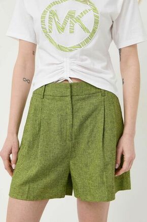 Lanene kratke hlače MICHAEL Michael Kors zelena barva - zelena. Kratke hlače iz kolekcije MICHAEL Michael Kors