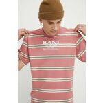 Bombažna kratka majica Karl Kani moški, roza barva - roza. Kratka majica iz kolekcije Karl Kani, izdelana iz pletenine, prijetne na otip. Model iz izjemno udobne bombažne tkanine.