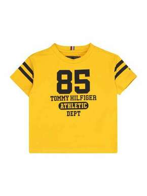 Otroška kratka majica Tommy Hilfiger rumena barva - rumena. Otroški kratka majica iz kolekcije Tommy Hilfiger. Model izdelan iz tanke