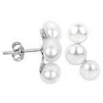JwL Luxury Pearls Srebrni uhani s tremi resničnimi biseri JL0283 srebro 925/1000