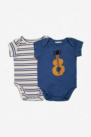 Body za dojenčka Bobo Choses 2-pack - mornarsko modra. Body za dojenčka iz kolekcije Bobo Choses. Model izdelan iz vzorčaste pletenine.