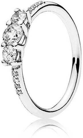 Pandora Svetleč srebrn prstan 196242CZ (Obseg 58 mm) srebro 925/1000