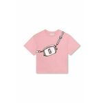 Otroška bombažna kratka majica Marc Jacobs roza barva - roza. Otroške kratka majica iz kolekcije Marc Jacobs. Model izdelan iz tanke, elastične pletenine. Model iz zračne bombažne tkanine.