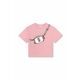 Otroška bombažna kratka majica Marc Jacobs roza barva - roza. Otroške kratka majica iz kolekcije Marc Jacobs. Model izdelan iz tanke, elastične pletenine. Model iz zračne bombažne tkanine.