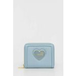 Denarnica Love Moschino ženski - modra. Srednje velika denarnica iz kolekcije Love Moschino. Model izdelan iz ekološkega usnja. Izjmno trpežen material.