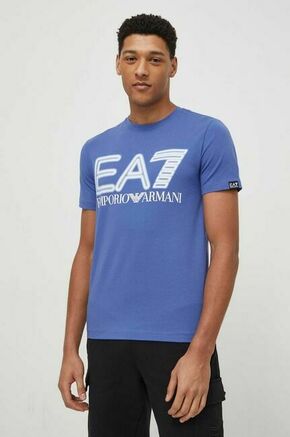 Kratka majica EA7 Emporio Armani moški - modra. Kratka majica iz kolekcije EA7 Emporio Armani