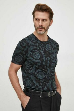 Kratka majica Versace moški - črna. Kratka majica iz kolekcije Versace. Model izdelan iz tanke