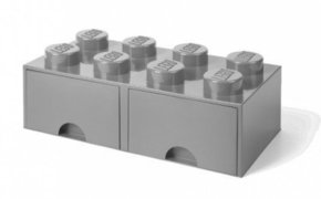 LEGO škatla za shranjevanje 8 - s predali siva 250 x 500 x 180 mm