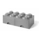 LEGO škatla za shranjevanje 8 - s predali siva 250 x 500 x 180 mm