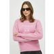 Volnen pulover Pinko ženski, roza barva - roza. Pulover iz kolekcije Pinko. Model izdelan iz vzorčaste pletenine. Zaradi svoje visoke termoregulacijske sposobnosti vam volna pomaga ohranjati toploto, ko je hladno, in svežino, ko je toplo.