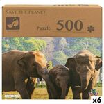 sestavljanka puzzle colorbaby elephant 500 kosi 6 kosov 61 x 46 x 0,1 cm