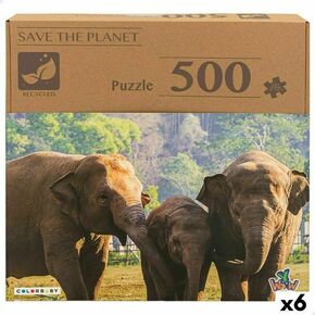Sestavljanka puzzle colorbaby elephant 500 kosi 6 kosov 61 x 46 x 0