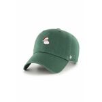 Bombažna kapa 47brand zelena barva - zelena. Kapa s šiltom vrste baseball iz kolekcije 47brand. Model izdelan iz enobarvne tkanine z vstavki.