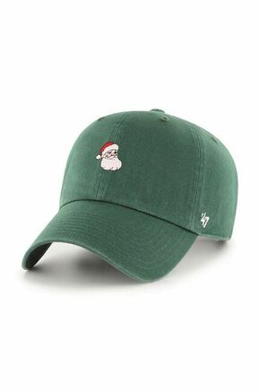 Bombažna kapa 47brand zelena barva - zelena. Kapa s šiltom vrste baseball iz kolekcije 47brand. Model izdelan iz enobarvne tkanine z vstavki.