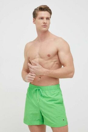Kopalne kratke hlače Tommy Hilfiger zelena barva - zelena. Kopalne kratke hlače iz kolekcije Tommy Hilfiger. Model izdelan iz enobarvnega materiala.