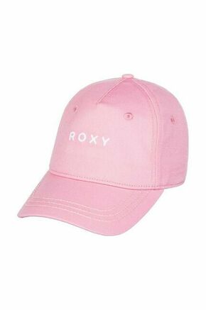 Otroška bombažna bejzbolska kapa Roxy DEARELIEVER T roza barva - roza. Kapa s šiltom vrste baseball iz kolekcije Roxy. Model izdelan iz bombažne tkanine.