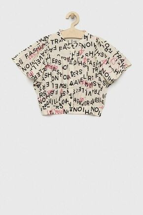 Otroška bluza Sisley bež barva - bež. Otroški mikica iz kolekcije Sisley. Model izdelan iz vzorčaste tkanine. Ima okrogli izrez. Izjemno udoben material z visoko vsebnostjo viskoze.