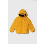 Otroška puhovka Tommy Hilfiger rumena barva - rumena. Otroški jakna iz kolekcije Tommy Hilfiger. Podložen model, izdelan iz prešitega materiala. Model s polnilom iz naravnega puha zagotavlja visoko stopnjo izolacije pred mrazom.