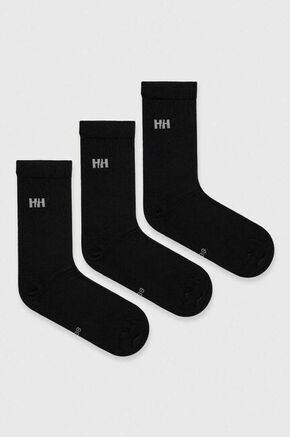 Nogavice Helly Hansen 3-pack črna barva - črna. Visoke nogavice iz kolekcije Helly Hansen. Model izdelan iz elastičnega materiala. V kompletu so trije pari.