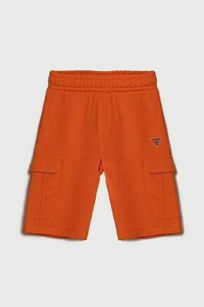 Otroške kratke hlače Guess oranžna barva - oranžna. Otroški kratke hlače iz kolekcije Guess