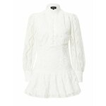 Obleka Bardot bela barva - bela. Obleka iz kolekcije Bardot. Raven model izdelan iz čipkastega materiala.
