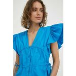 Bombažna srajca 2NDDAY ženska - modra. Srajca iz kolekcije 2NDDAY, izdelana iz enobarvne tkanine. Model iz izjemno udobne bombažne tkanine.