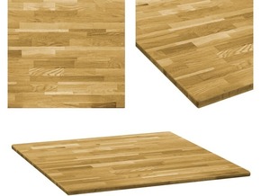 VIDAXL Površina za mizo trden hrastov les kvadratna 23 mm 80x80 cm