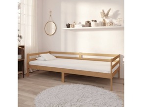 VIDAXL Pasja postelja medeno rjava trdna borovina 90x200 cm