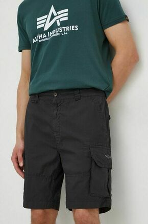 Bombažne kratke hlače Aeronautica Militare siva barva - siva. Kratke hlače iz kolekcije Aeronautica Militare. Model izdelan iz gladke tkanine. Model iz zračne bombažne tkanine.