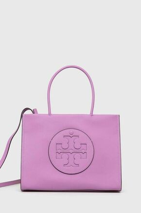 Torbica Tory Burch vijolična barva - vijolična. Velika torbica iz kolekcije Tory Burch. Model na zapenjanje