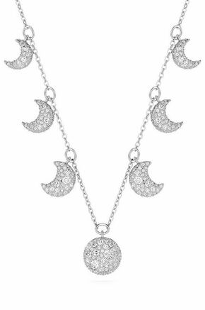 Ogrlica Swarovski LUNA - srebrna. Ogrlica iz kolekcije Swarovski. Model z dekoracijo iz kristalčkov
