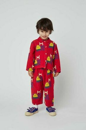 Pižama za dojenčka Bobo Choses rdeča barva - rdeča. Pižama za dojenčka iz kolekcije Bobo Choses. Model izdelan iz vzorčaste pletenine.