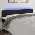 vidaXL LED posteljno vzglavje črno 160x5x78/88 cm blago