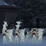 vidaXL Božični severni jeleni 6 kosov beli hladno bela mreža