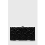 Usnjena denarnica Kurt Geiger London ženski, črna barva - črna. Srednje velika denarnica iz kolekcije Kurt Geiger London. Model izdelan iz naravnega usnja.