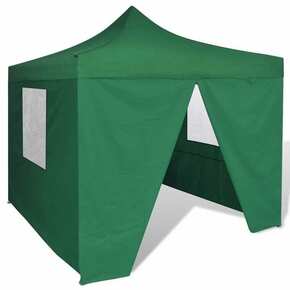 Zložljivi šotor 3 x 3 m s 4 stenami zelene barve