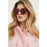 Sončna očala Saint Laurent ženski, roza barva - roza. Sončna očala iz kolekcije Saint Laurent. Model s enobarvnimi stekli in okvirji iz plastike. Ima filter UV 400.
