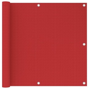 VidaXL Balkonsko platno rdeče 90x500 cm HDPE